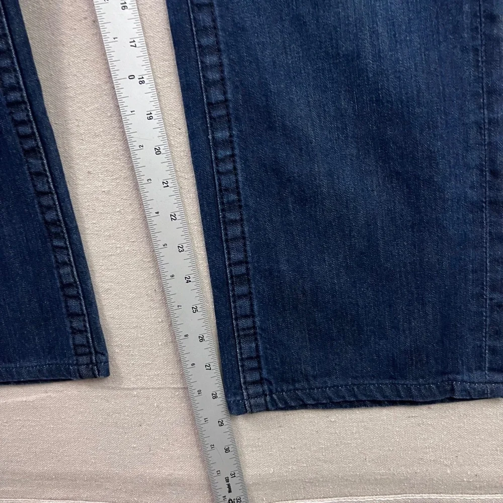 True Religion Ricky Jeans Mens 34 Dark Blue Straight Leg Flap Pocket Made in USA